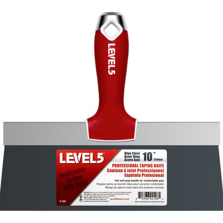 LEVEL 5 TOOLS Taping Knife, BS, Soft Grip, 10 5-126