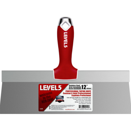 LEVEL 5 TOOLS Taping Knife, SS, Soft Grip, 12 5-137