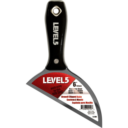 LEVEL 5 TOOLS Clipped Knife, Stainless Steel, 6 5-201