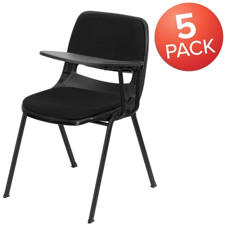 Flash Furniture Black Plastic Tablet Arm Chair 5-RUT-EO1-01-PAD-LTAB-GG