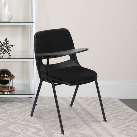 Flash Furniture Black Plastic Tablet Arm Chair 5-RUT-EO1-01-PAD-RTAB-GG