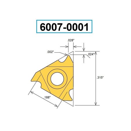 Hhip 08ERA60 TiN Coated External Threading Carbide Insert 6007-0001