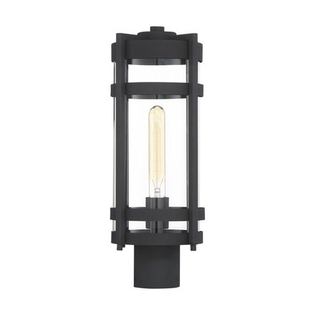 NUVO Tofino - 1-Light - Post Lantern - Textured Black Finish with Clear Glass 60/6575