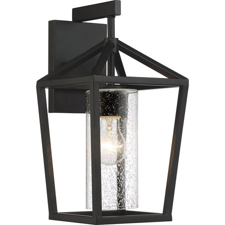 NUVO Hopewell - 1-Light - Medium Lantern - Matte Black Finish with Clear Seeded Glass 60/6592