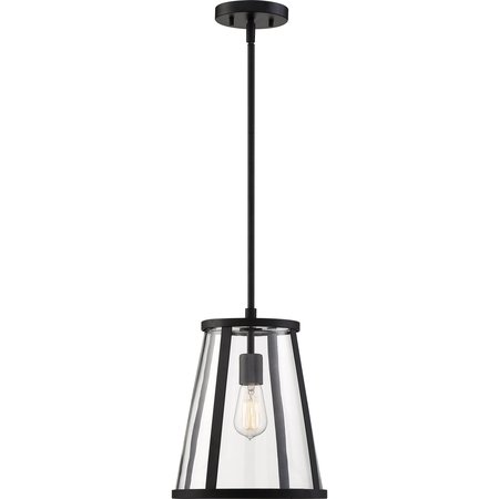 NUVO Bruge 1-Light Pendant Fixture - Matte Black Finish with Clear Glass 60/6699