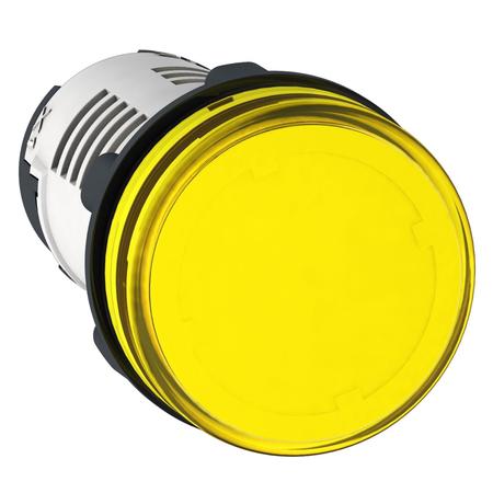 SCHNEIDER ELECTRIC Monolithic pilot light, Harmony XB7, plastic, yellow, 22mm, integral LED, 24V AC DC XB7EV05BP