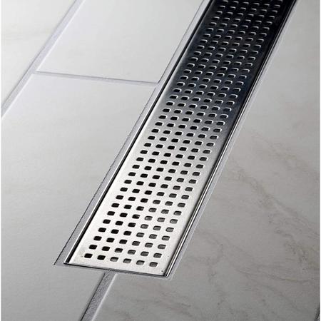 Oatey Designline™ 28 in. Stainless Steel Shower Linear Drain Square Grate DLS2280R2