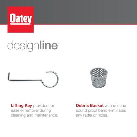 Oatey Designline™ 28 in. Stainless Steel Shower Linear Drain Square Grate DLS2280R2