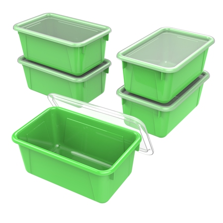 STOREX Cubby Storage Bin, Green, 5 PK 62409U05C