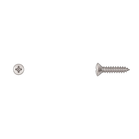 DISCO Sheet Metal Screw, #8 x 3/4 in, Chrome Plated Oval Head Phillips Drive 6301PK