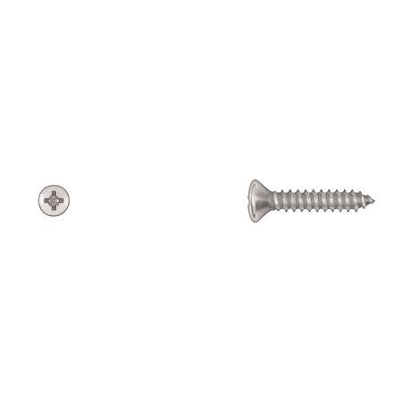 DISCO Sheet Metal Screw, #10 x 1 in, Chrome Plated Oval Head Phillips Drive 6309PK
