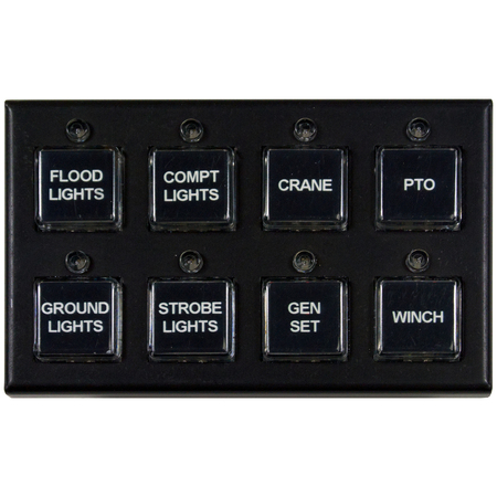 BUYERS PRODUCTS 8 Function Switch Panel (Five On/Off, Three Momentary or On/Off) 6391308