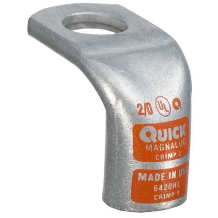 Quickcable Bent Lug, 4/0, 3/8", 90 deg., PK50 6440-050FL