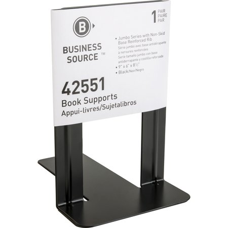 Business Source Book Supports, 8.5"H x 9"W x 6"D, Black 42551
