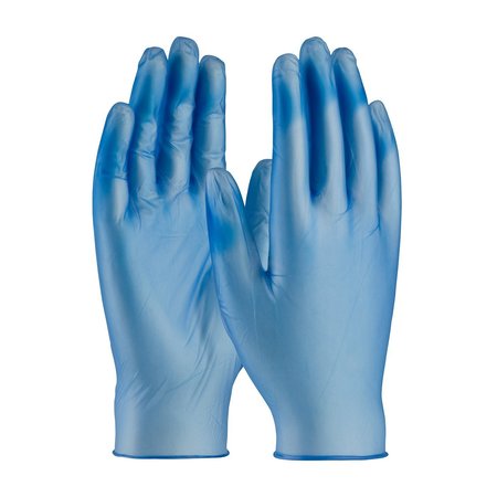 Pip Disposable Gloves, 0.1mm Palm, Vinyl, M, Blue 64-V77B/M