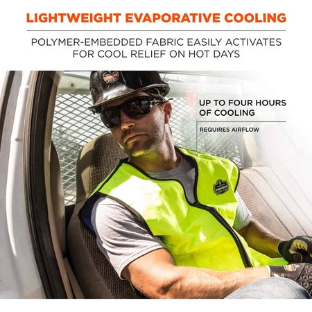 Chill-Its By Ergodyne XL Cooling Vest, Hi-Vis Lime 6665