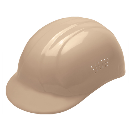 Erb Safety Bump Cap, Front Brim, Polyethylene, Pinlock Suspension, Beige, Fits Hat Size 6-1/2 to 7-3/4 67