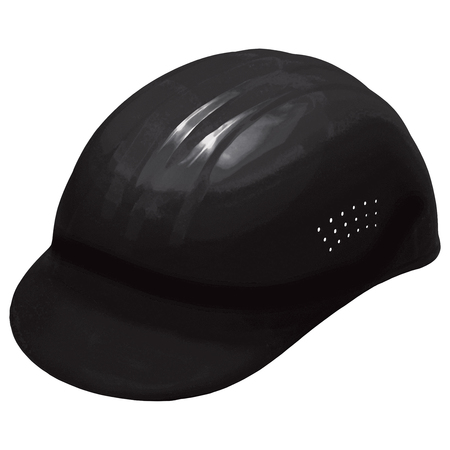 Erb Safety Bump Cap, Front Brim, Polyethylene, Pinlock Suspension, Black, Fits Hat Size 6-1/2 to 7-3/4 67