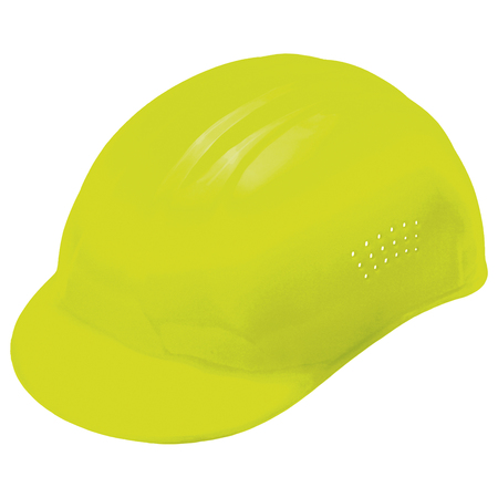 Erb Safety Bump Cap, Front Brim, Polyethylene, Pinlock Suspension, Hi-Visibility Yellow 67