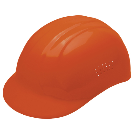 Erb Safety Bump Cap, Front Brim, Polyethylene, Pinlock Suspension, Orange, Fits Hat Size 6-1/2 to 7-3/4 67