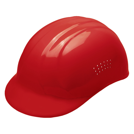 Erb Safety Bump Cap, Front Brim, Polyethylene, Pinlock Suspension, Red, Fits Hat Size 6-1/2 to 7-3/4 67