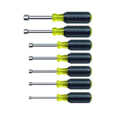 Klein Tools Nut Driver Set, Magnetic Nut Drivers, 3-Inch Shaft, 7-Piece 631M