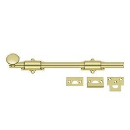 DELTANA Surface Bolt, Heavy Duty Bright Brass 12" 12SB3