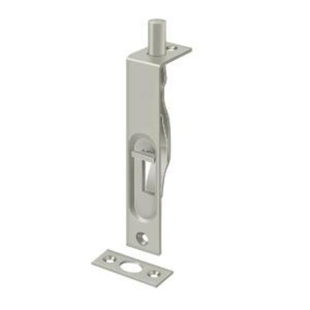 DELTANA Flush Bolt, Heavy Duty Satin Nickel 4" 4FBS15