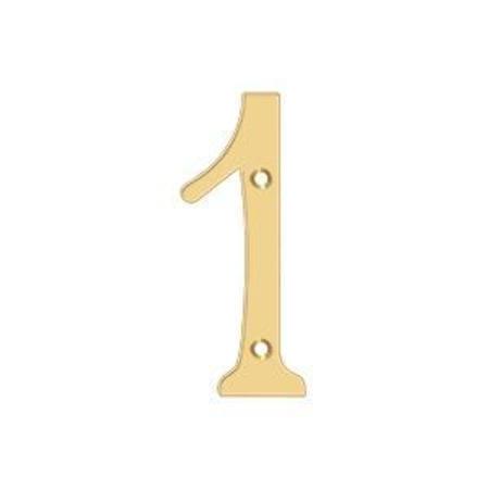 DELTANA Numbers, Solid Brass Lifetime Brass 4" RN4-1