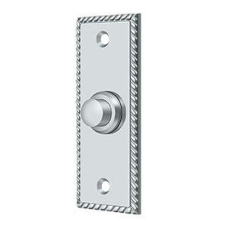 DELTANA Bell Button, Rectangular Rope Bright Chrome BBSR333U26