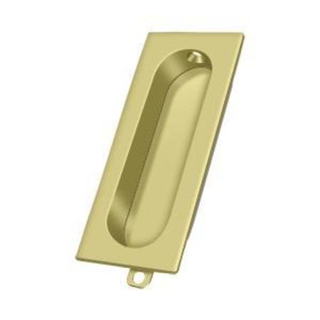 DELTANA Flush Pull, Rectangle, 3-1/8" X 15/16" Bright Brass FP222U3