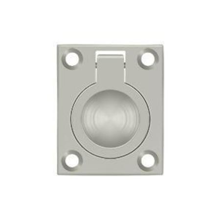 DELTANA Flush Ring Pull, 1-3/4" X 1-3/8" Satin Nickel FRP175U15