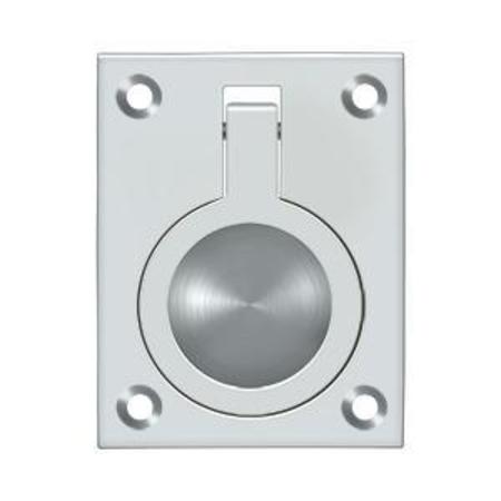 DELTANA Flush Ring Pull, 2-1/2" X 1 7/8" Bright Chrome FRP25U26