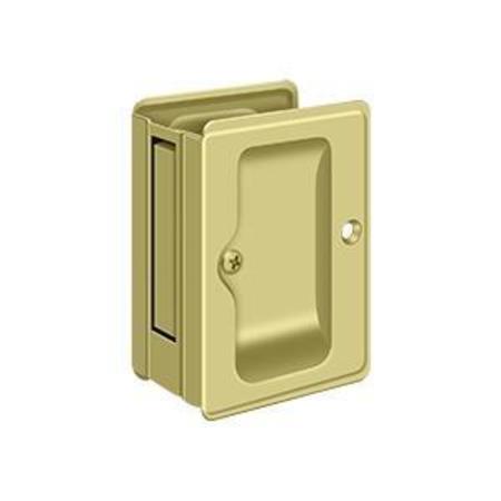 Deltana Heavy Duty Pocket Lock, Adj, 3-1/4" X 2 1/4" Passage Bright Brass SDPA325U3