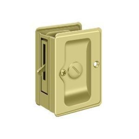 Deltana Heavy Duty Pocket Lock, Adj, 3-1/4" X 2 1/4" Privacy Bright Brass SDLA325U3