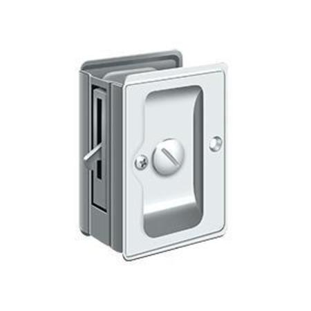 Deltana Heavy Duty Pocket Lock, Adj, 3-1/4" X 2 1/4" Privacy Bright Chrome SDLA325U26