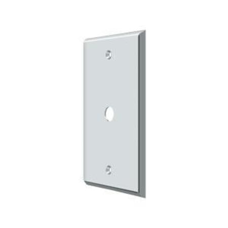 DELTANA Cable Cover Switch Plate, Number of Gangs: 1 Solid Brass, Polished Chrome Plated Finish CPC4764U26