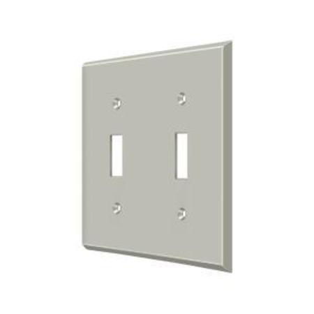 DELTANA Double Standard Switch Plate, Number of Gangs: 2 Solid Brass, Brushed Nickel Finish SWP4761U15