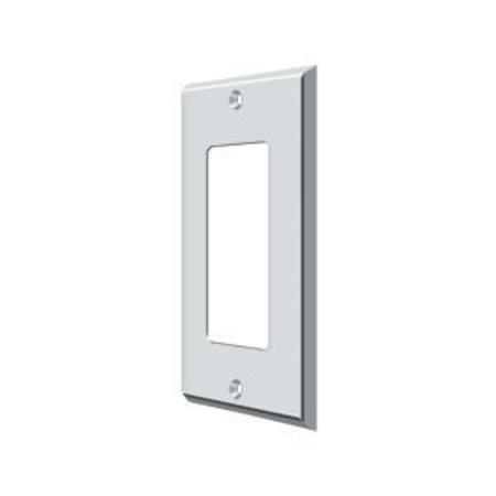 DELTANA Single Rocker Switch Plate, Number of Gangs: 1 Solid Brass, Polished Chrome Plated Finish SWP4754U26