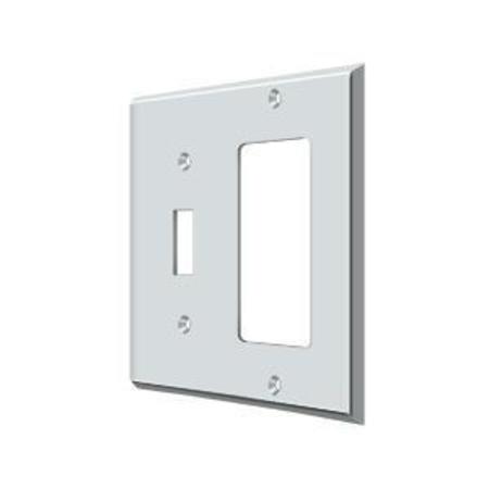 DELTANA Single Switch/Single Rocker Switch Plate, Number of Gangs: 2 Solid Brass SWP4743U26