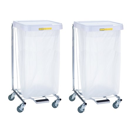 R&B WIRE PRODUCTS Single Medium Duty Hamper with Foot Pedal, 35" High, 2 Pack 692-2PK