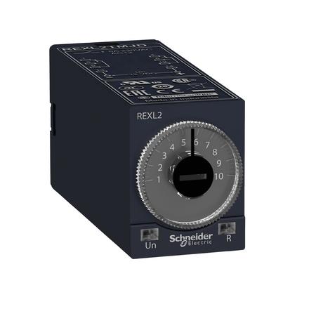SCHNEIDER ELECTRIC Single function relay, Harmony Timer Relays, 5A, 2CO, 0.1s..100h, on delay, 120V AC REXL2TMF7