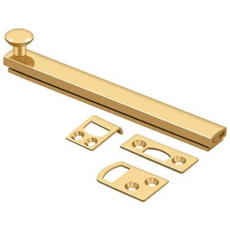 Deltana Surface Bolt, Concealed Screw, Heavy Duty Lifetime Brass 6" 6SBCS003