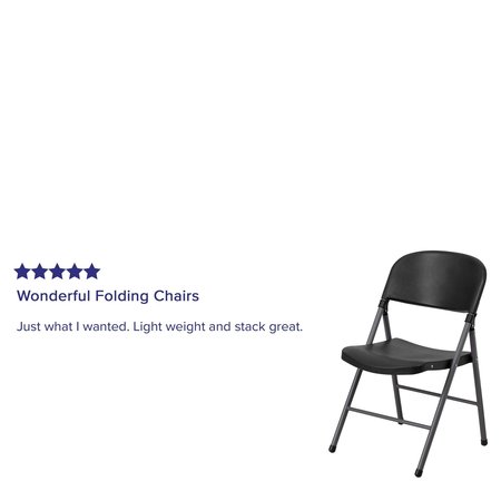 Flash Furniture Black Plastic Folding Chair 6-DAD-YCD-50-GG
