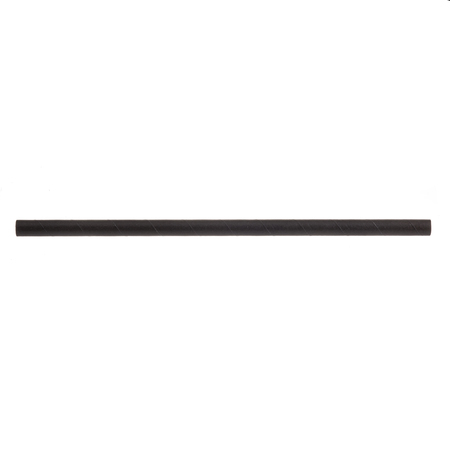 Tablecraft Straws, 10", 8mm, Black, PLA, Individu, PK300 700109