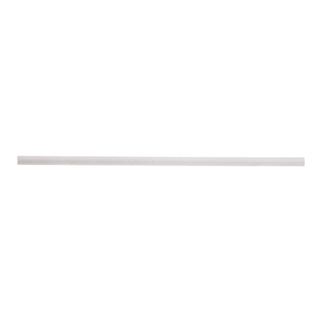Tablecraft Straws, 10", 8mm, Solid White, Paper, PK500 700130