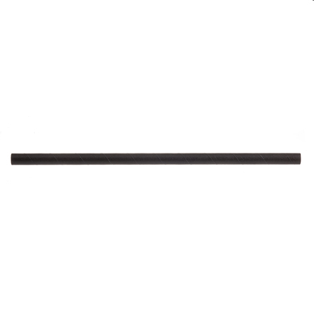 TABLECRAFT Straws, 10", 8mm, Solid Black, Paper, PK500 700135
