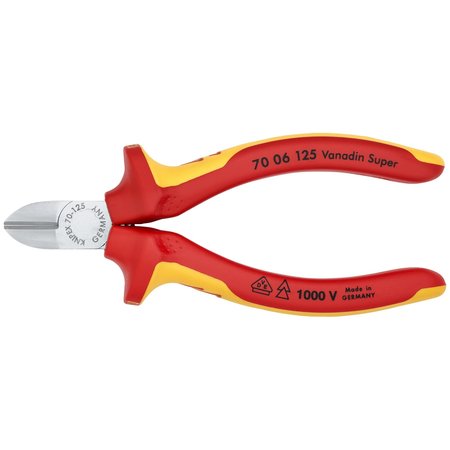 KNIPEX Diagonal Cutters, 5" Diagonal Cutters-10 70 06 125