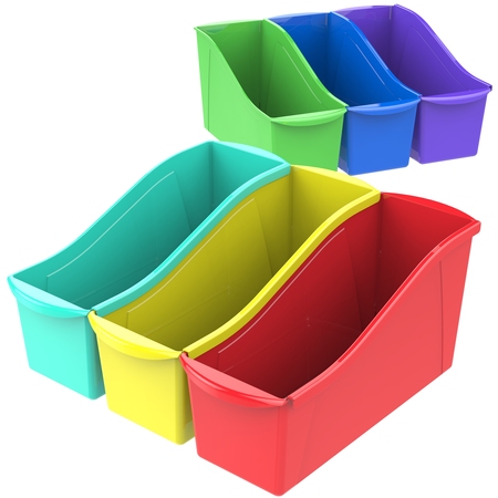 STOREX Book Storage Bin, Assorted, 6 PK 70110U06C