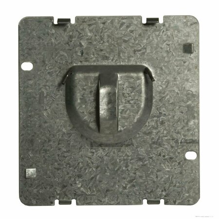 Raco Electrical Box Cover, Square, 2 Gang, Square, Galvanized Steel, Flat 702FD